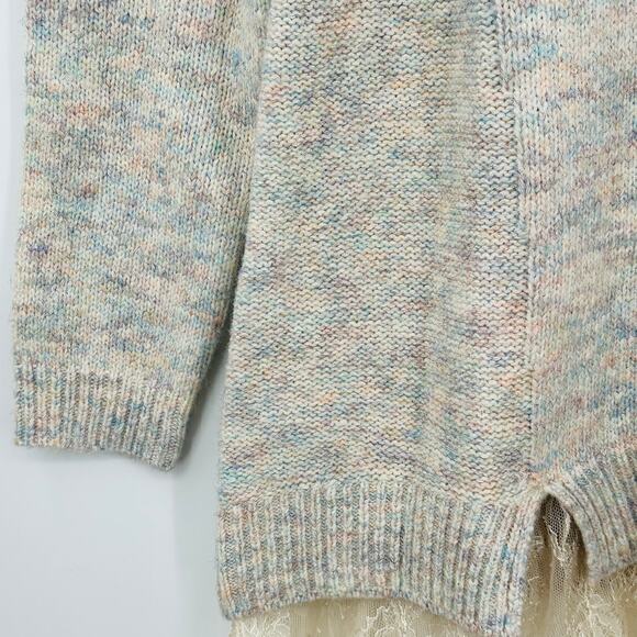 Logo by Lori Goldstein Crew Neck Tunic Feminine Sweater w/ Lace Hem Womens 2XS - Picture 9 of 11